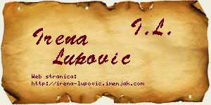 Irena Lupović vizit kartica